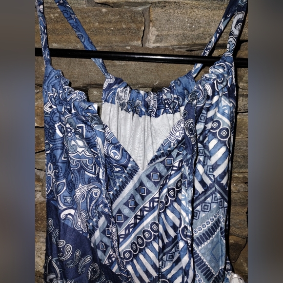 Lucky Brand Halter Top Maxi Dress, Ties At Back Of Neck, Ruffle Hem - Picture 14 of 14